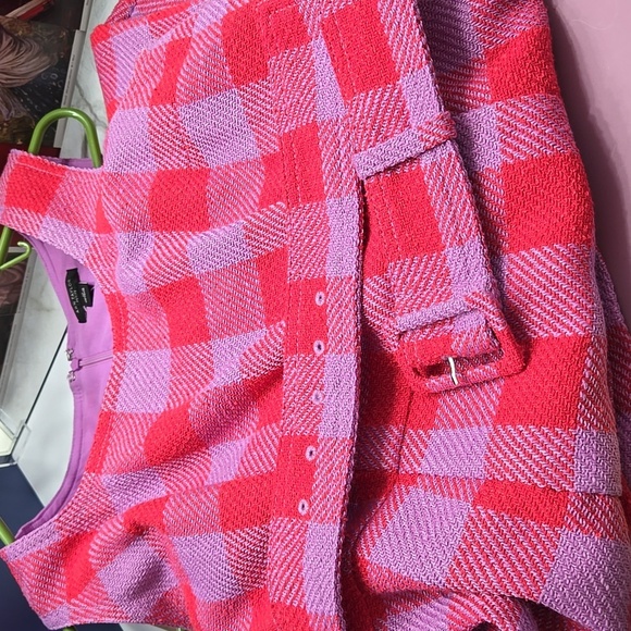 Ann Taylor Pink Purple Plaid Belted Midi Checkered Sleeveless Dress Sz Pepite 0 - Picture 9 of 14